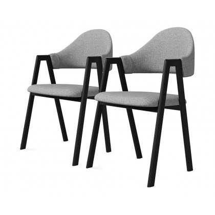 HMR Modern Dining Chairs with Linen Upholstery - Gray, 6-Pieces