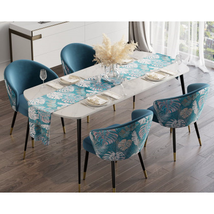 HMR Modern Dining Chairs with Velvet Upholstery - Blue, 1-Piece