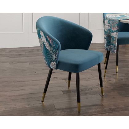 HMR Modern Dining Chairs with Velvet Upholstery - Blue, 1-Piece