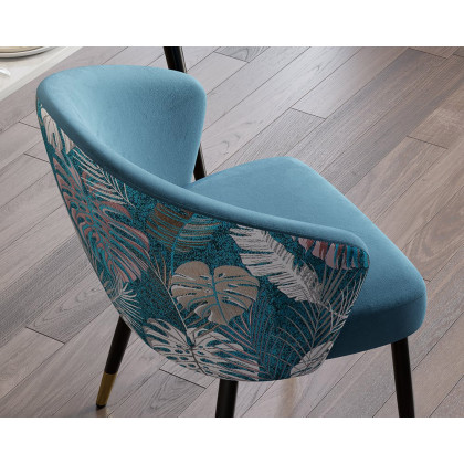 HMR Modern Dining Chairs with Velvet Upholstery - Blue, 1-Piece