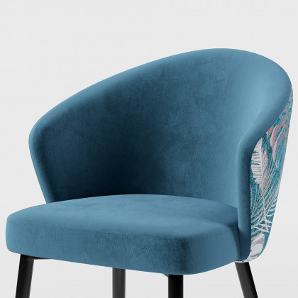 HMR Modern Dining Chairs with Velvet Upholstery - Blue, 1-Piece