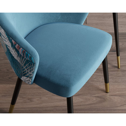 HMR Modern Dining Chairs with Velvet Upholstery - Blue, 1-Piece