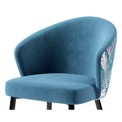HMR Modern Dining Chairs with Velvet Upholstery - Blue, 1-Piece