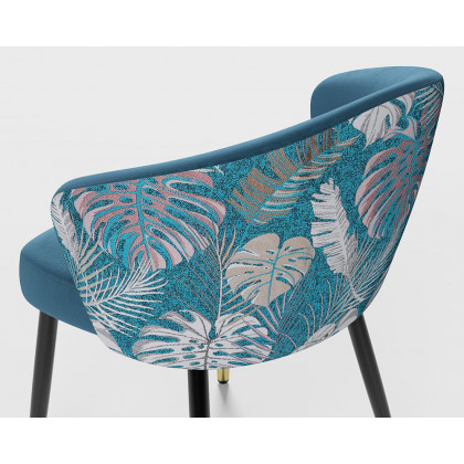 HMR Modern Dining Chairs with Velvet Upholstery - Blue, 1-Piece