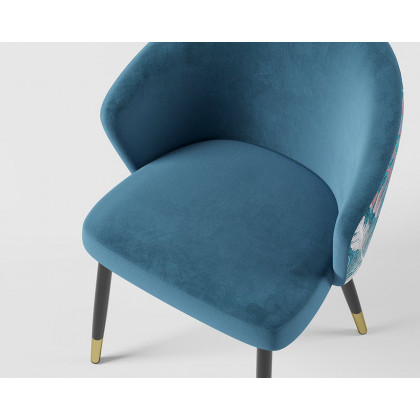 HMR Modern Dining Chairs with Velvet Upholstery - Blue, 1-Piece