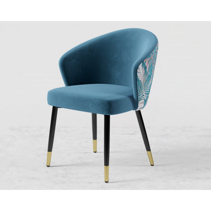 HMR Modern Dining Chairs with Velvet Upholstery - Blue, 1-Piece