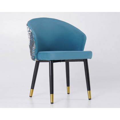 HMR Modern Dining Chairs with Velvet Upholstery - Blue, 1-Piece