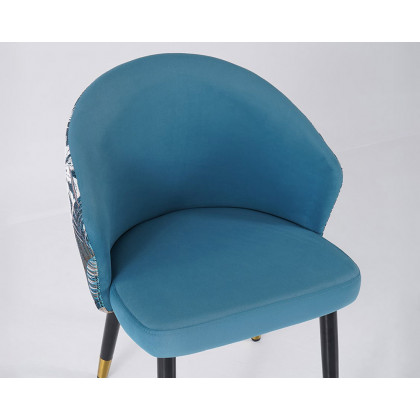 HMR Modern Dining Chairs with Velvet Upholstery - Blue, 1-Piece