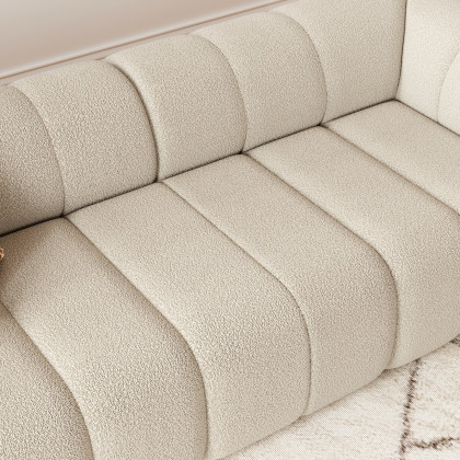 HMR - 83" 2-Seater Channel Boucle Loveseats Sofa