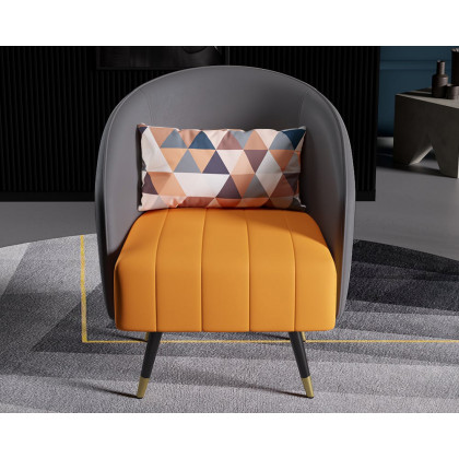 HMR Accent Chair with High Back (Set of 2) - Gray, Leather