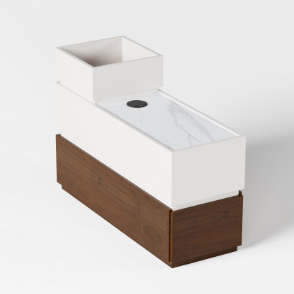 HMR - Sintered Stone Top Narrow Smart Side Table with Storage