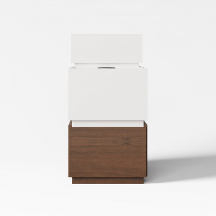 HMR - Sintered Stone Top Narrow Smart Side Table with Storage