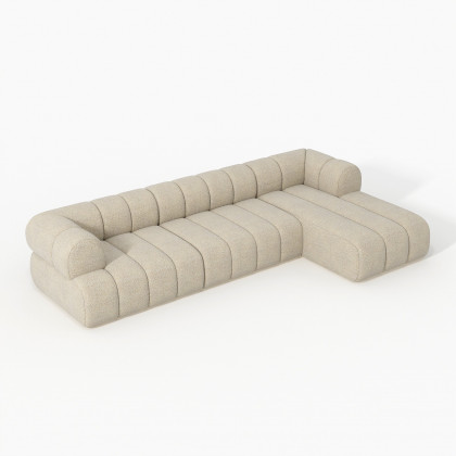 HMR 118" 3-Piece Sectional Sofa with Chaise - Beige