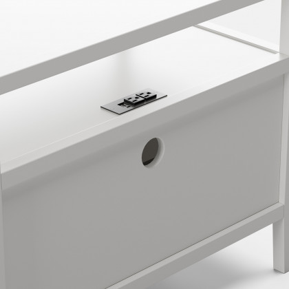 HMR 30" Fluted 2-Drawer Wide Smart Nightstand - White, Set Of 2