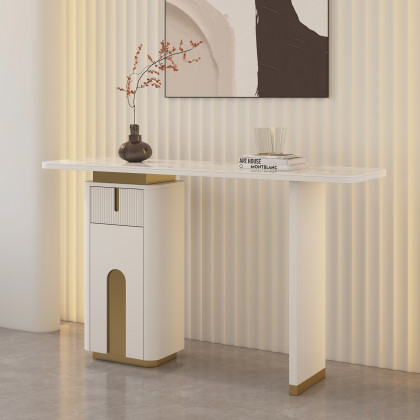 HMR - Artus 48" Modern Sintered Stone Console Table with Storage Entryway Table