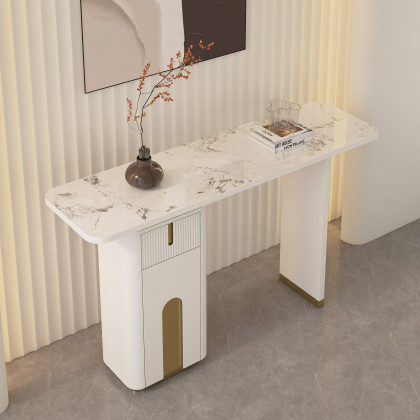 HMR - Artus 48" Modern Sintered Stone Console Table with Storage Entryway Table