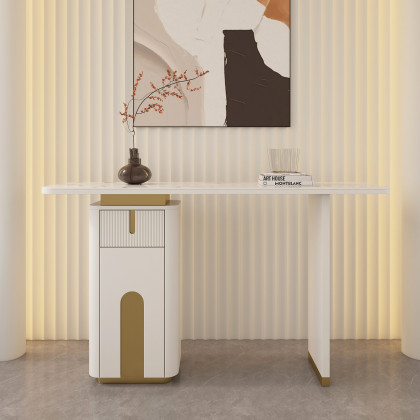 HMR - Artus 48" Modern Sintered Stone Console Table with Storage Entryway Table