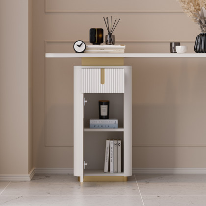 HMR - Artus 48" Modern Sintered Stone Console Table with Storage Entryway Table