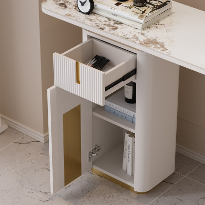 HMR - Artus 48" Modern Sintered Stone Console Table with Storage Entryway Table