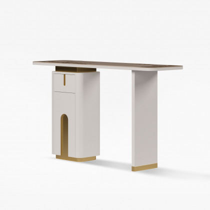 HMR - Artus 48" Modern Sintered Stone Console Table with Storage Entryway Table