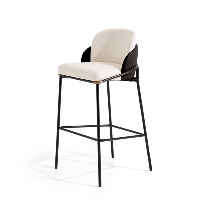 HMR Linenic Series Modern PU Leather Bar Stools - Black, 20.9"L x 20.9"W x 41.3"H, 1-Piece