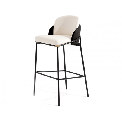 HMR Linenic Series Modern PU Leather Bar Stools - Black, 20.9"L x 20.9"W x 41.3"H, 1-Piece