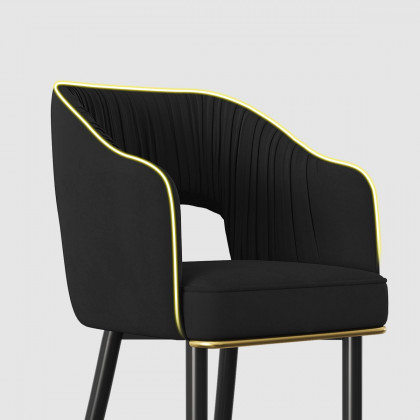 HMR Modern 40" Bar Stools with Velvet Upholstery - Black