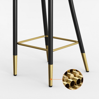 HMR Modern 40" Bar Stools with Velvet Upholstery - Black