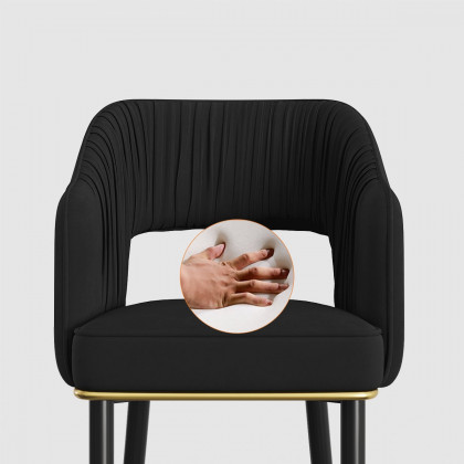 HMR Modern 40" Bar Stools with Velvet Upholstery - Black