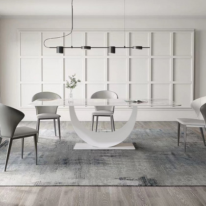 HMR - 70.9" Modern Style Rectangle Sintered Stone Dining Table Seats 6-8 People