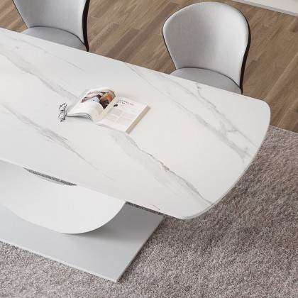 HMR - 70.9" Modern Style Rectangle Sintered Stone Dining Table Seats 6-8 People