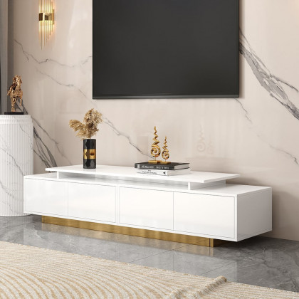 HMR Mordelle Extendable TV Stand with Storage (63"-95") - White