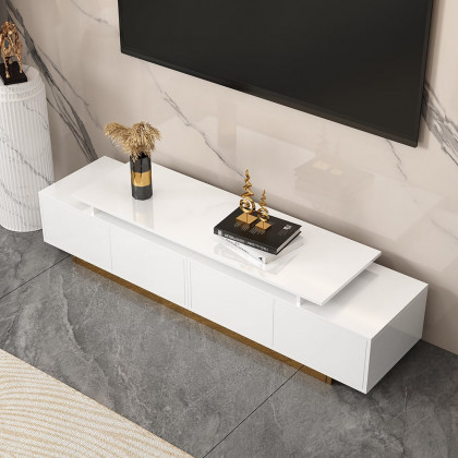 HMR Mordelle Extendable TV Stand with Storage (63"-95") - White