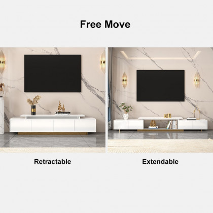 HMR Mordelle Extendable TV Stand with Storage (63"-95") - White