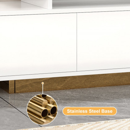 HMR Mordelle Extendable TV Stand with Storage (63"-95") - White