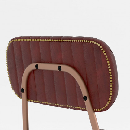 HMR Modern Dining Chairs with Faux Leather Upholstery (Set of 4) - Wine Red