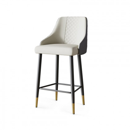 HMR Diamic Series Modern Counter Stools with PU Leather Upholstery - Gray, 6-Pieces