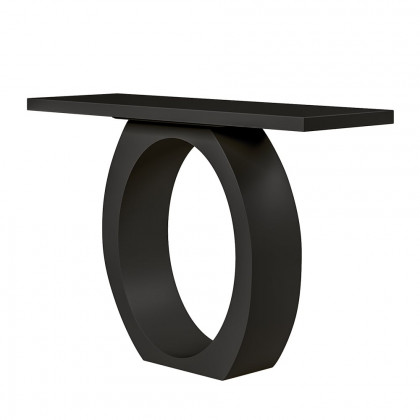 HMR 39.4" Modern Console Table with Circle Base Rectangular Entryway Table - Black