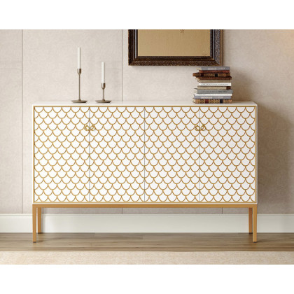 HMR - Modern 59" Sideboards Buffet with Doors & Shelves