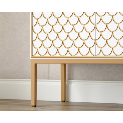HMR Modern 59" Sideboards Buffet with Doors & Shelves - White