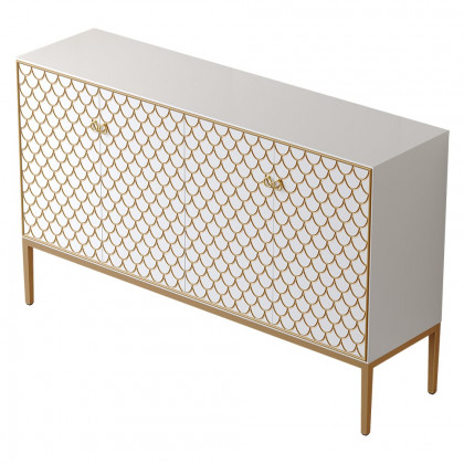 HMR Modern 59" Sideboards Buffet with Doors & Shelves - White