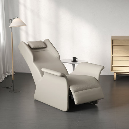 HMR - Modern Recliner Armchair with Adjustable Backrest Faux Leather Accent Chair Living Room