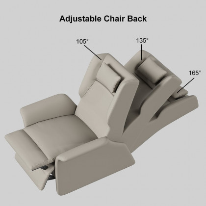 HMR - Modern Recliner Armchair with Adjustable Backrest Faux Leather Accent Chair Living Room
