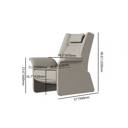 HMR - Modern Recliner Armchair with Adjustable Backrest Faux Leather Accent Chair Living Room