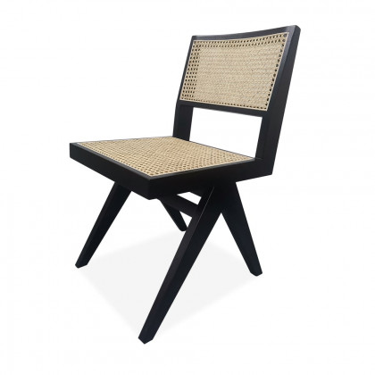 HMR Dining Set 70.9" Japandi Irregular Wood Dining Table Black with 4 Chairs - Black, Style A, With 4 Chairs