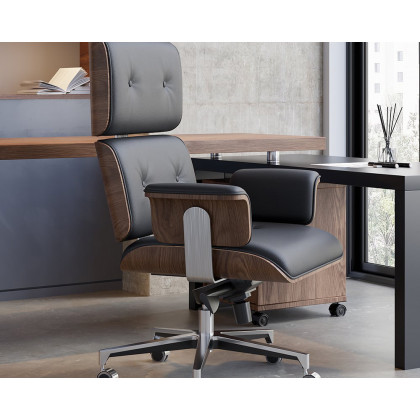 HMR Modern L-Shape Executive Desk & Office Chair Set - Black, 70.9"L x 70.9"W x 29.5"H, Left Hand