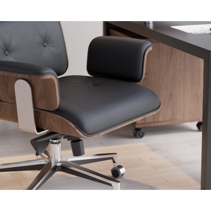 HMR Modern L-Shape Executive Desk & Office Chair Set - Black, 70.9"L x 70.9"W x 29.5"H, Left Hand