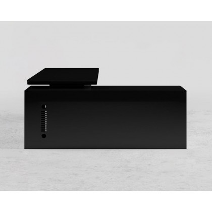 HMR Modern L-Shape Executive Desk & Office Chair Set - Black, 70.9"L x 70.9"W x 29.5"H, Left Hand