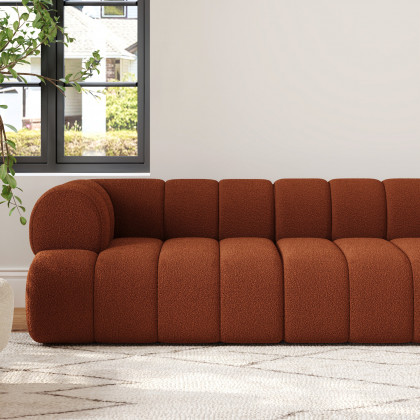 HMR 118" 3-Piece Sectional Sofa with Chaise - Rust