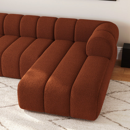 HMR 118" 3-Piece Sectional Sofa with Chaise - Rust